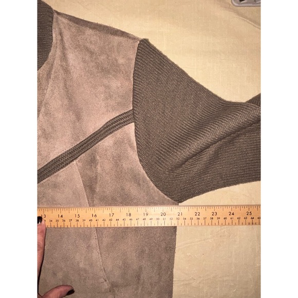 Westchester Classics Suede Knit Jacket Women's Large Brown Bomber - Picture 4 of 9